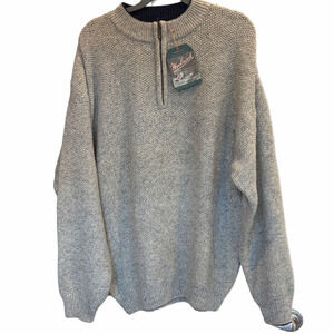Woolrich Men's Zip-Up Wool Sweater in Light Gray, NWTS, size XL